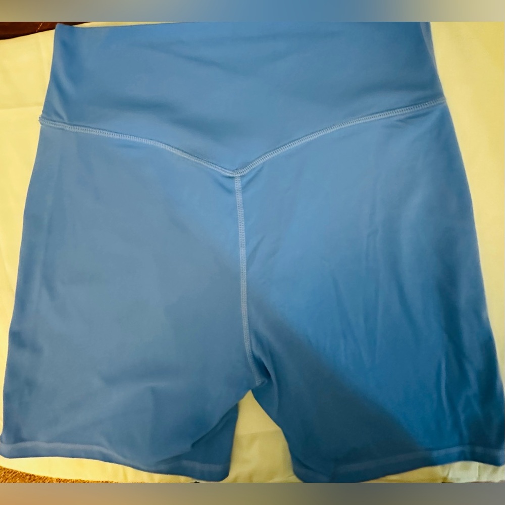Sunzel High-Waist Blue V-Front Bike Shorts for Women